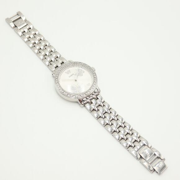 Guess Silver Tone Glitter Butterfly 36mm Watch Steel Bracelet with New Battery - Picture 13 of 15